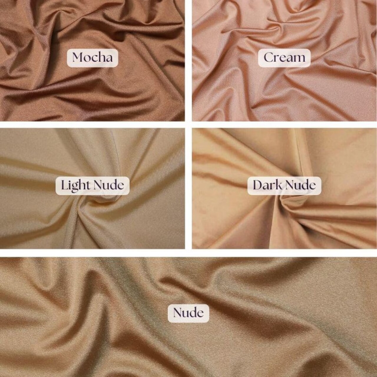 1 Yard Shiny Milliskin Nylon Spandex 4 Way Mocha Stretch Fabric for Accessories 60" Width